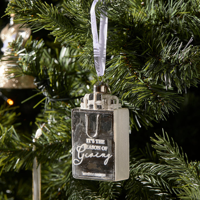 Riviera Maison Kerstbal Zilver, Shop tas - Christmas Shopping Bag