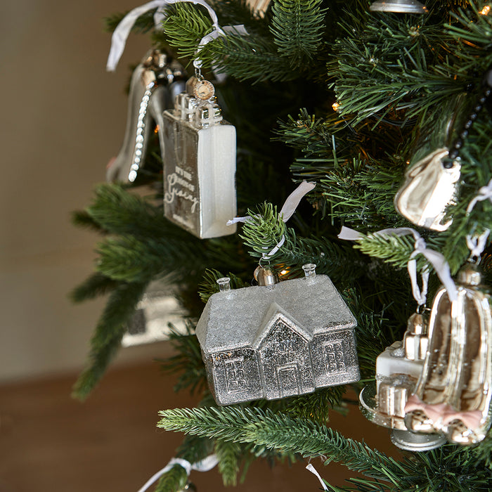 Riviera Maison Kerstbal Zilver, Shop tas - Christmas Shopping Bag