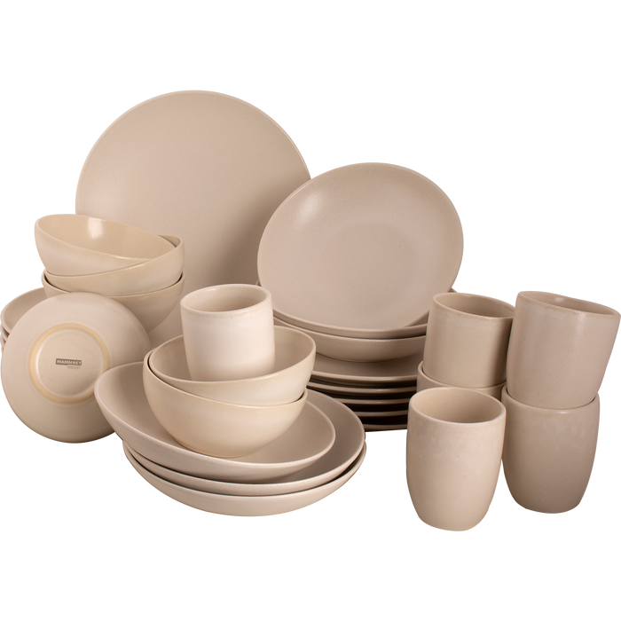Mammoet Serviesset Spirit Stoneware 6-persoons 30-delig Wit