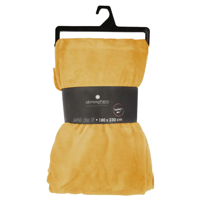 Atmosphera Plaid - mosterdgeel - polyester - 180 x 230 cm