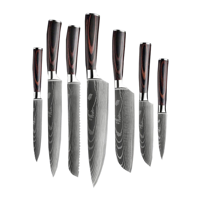 Shinrai Japan - Damascus Print 7-delige Messenset