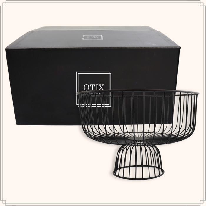 OTIX Fruitmand Fruitschaal Zwart Metaal 28cm