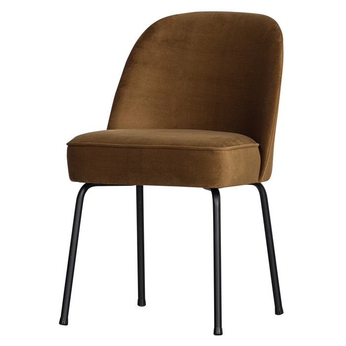 WOOOD Vogue Eetkamerstoel - Fluweel - Honinggeel