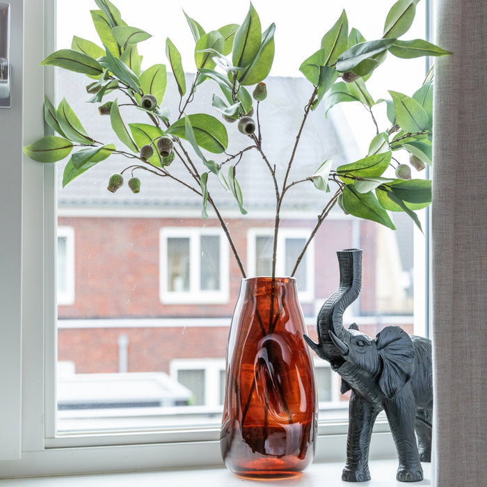 Light & Living Vaas Ranua Bruin - Glas - 15x30x15cm (BxHxD)