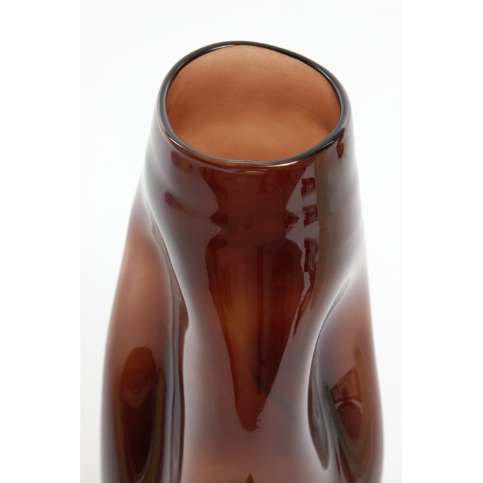 Light & Living Vaas Ranua Bruin - Glas - 15x30x15cm (BxHxD)
