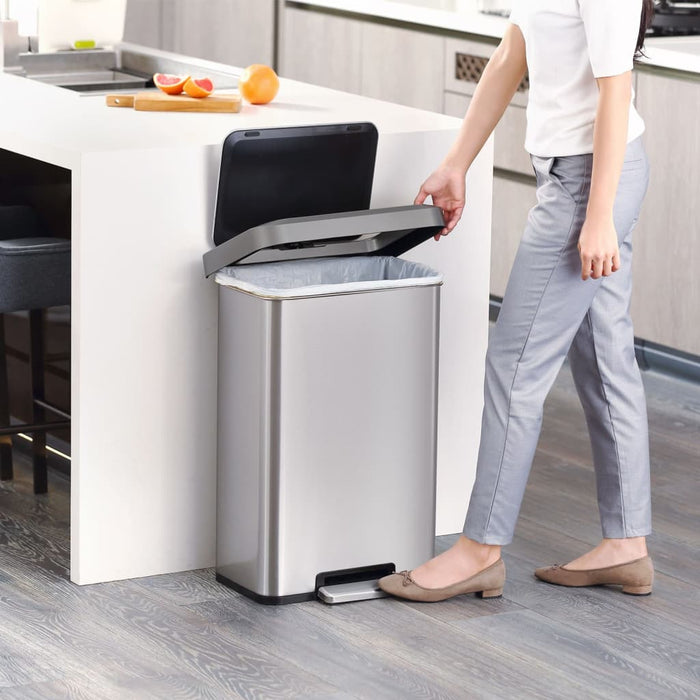 EKO Pedaalemmer Cozy 45 L matzilverkleurig