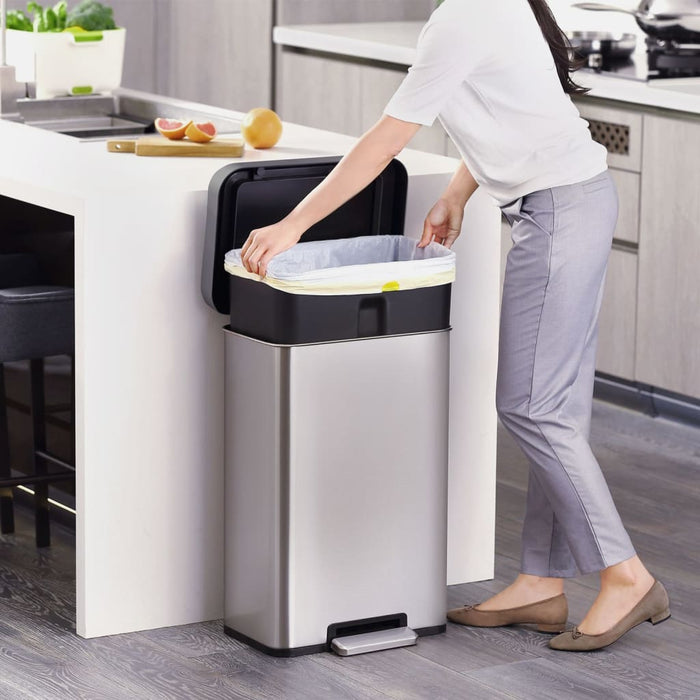 EKO Pedaalemmer Cozy 45 L matzilverkleurig