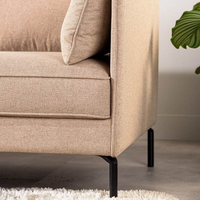 Vurna Danny 3-zitsbank hoekbank links stof beige