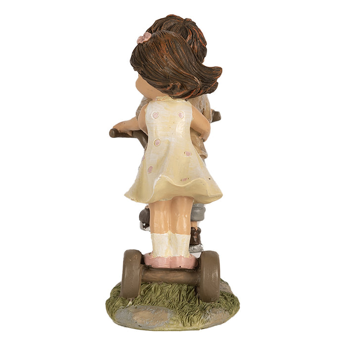 Clayre & Eef Beeld Kinderen 14 cm Bruin Polyresin