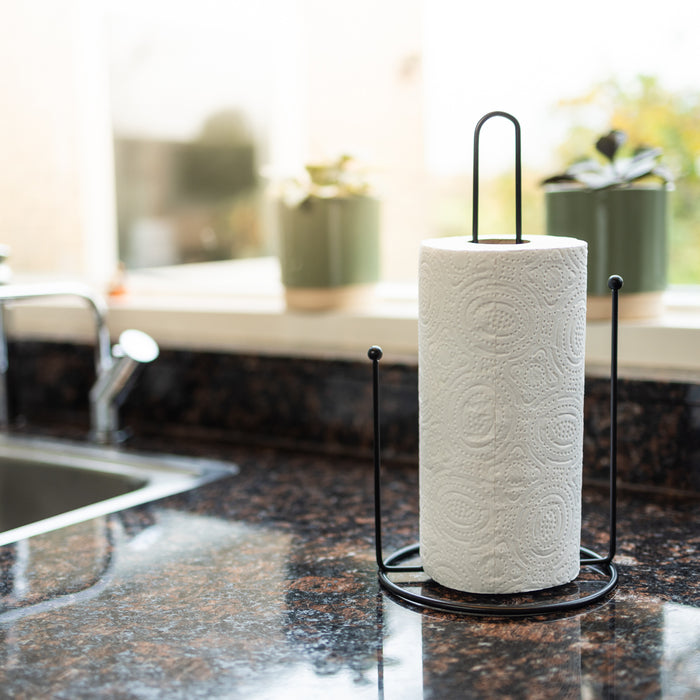 QUVIO Keukenrolhouder metaal - Zwart