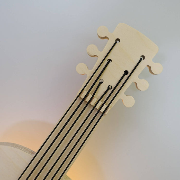 Houten wandlamp kinderkamer | Gitaar - blank