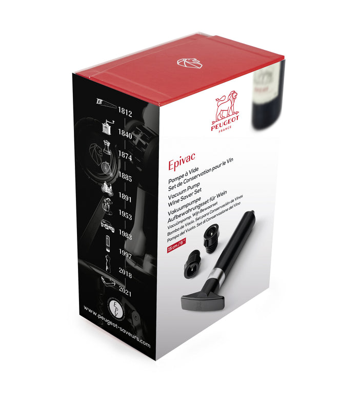 Peugeot Epivac vacuümpomp niet-mousserende wijn - zwart - 2 doppen