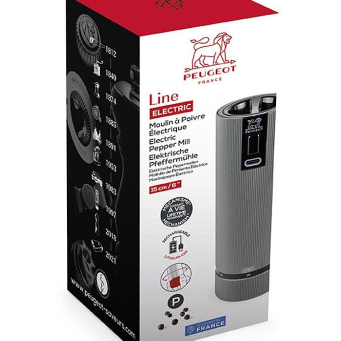 Peugeot Line Elektrisch pepermolen 15 cm - carbone