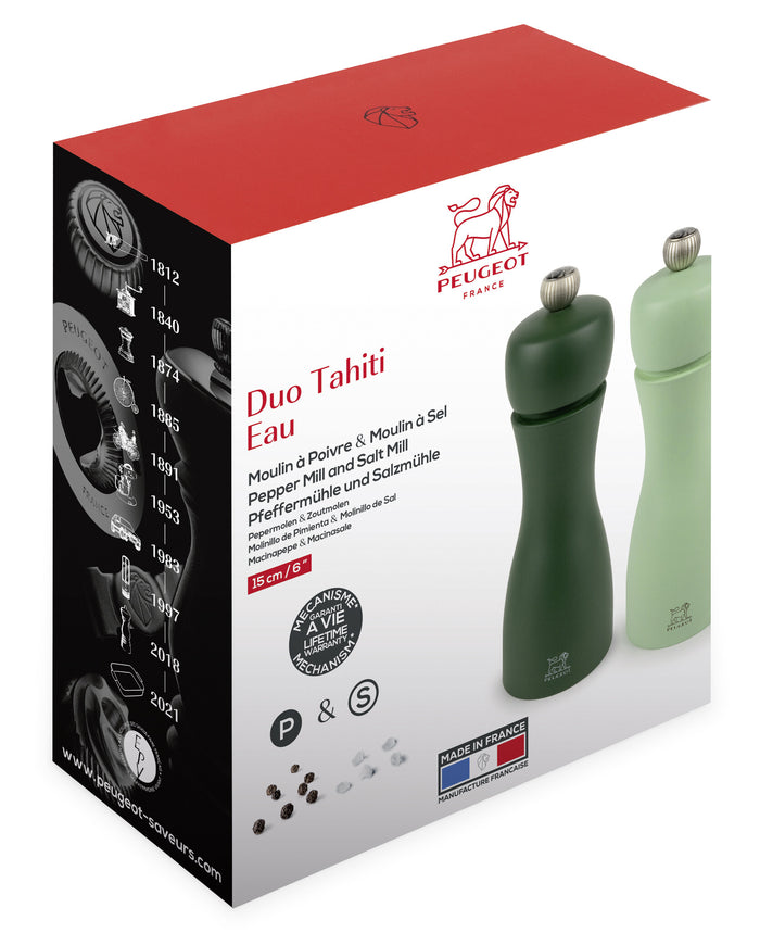 Peugeot Tahiti peper- en zoutmolen 15 cm - mos & munt - duo