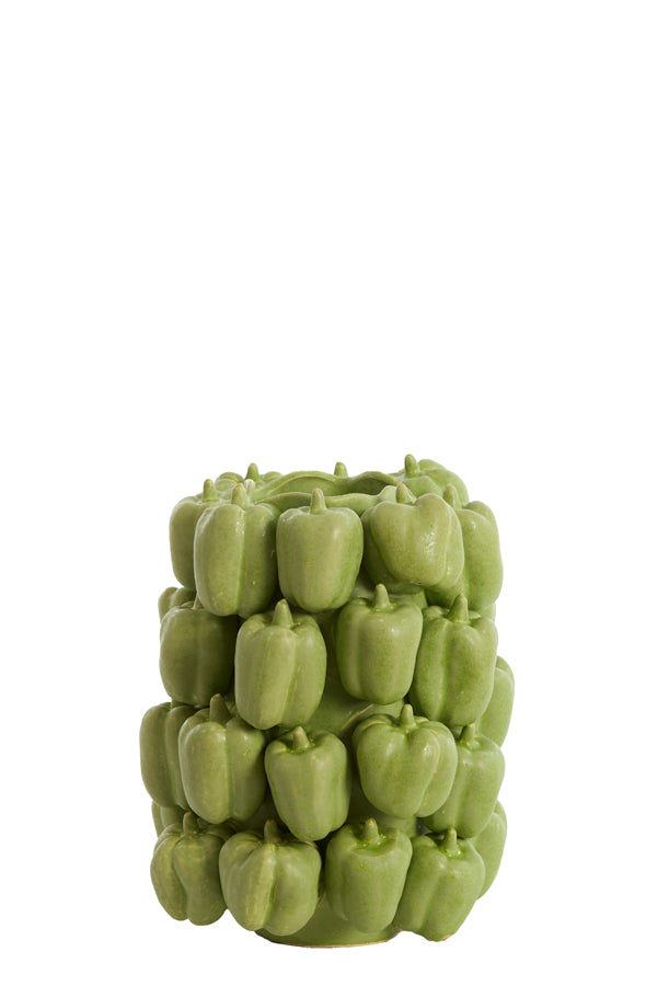 Light&living Vaas deco 23,5x23x32,5 cm BELLPEPPER keramiek mat groen