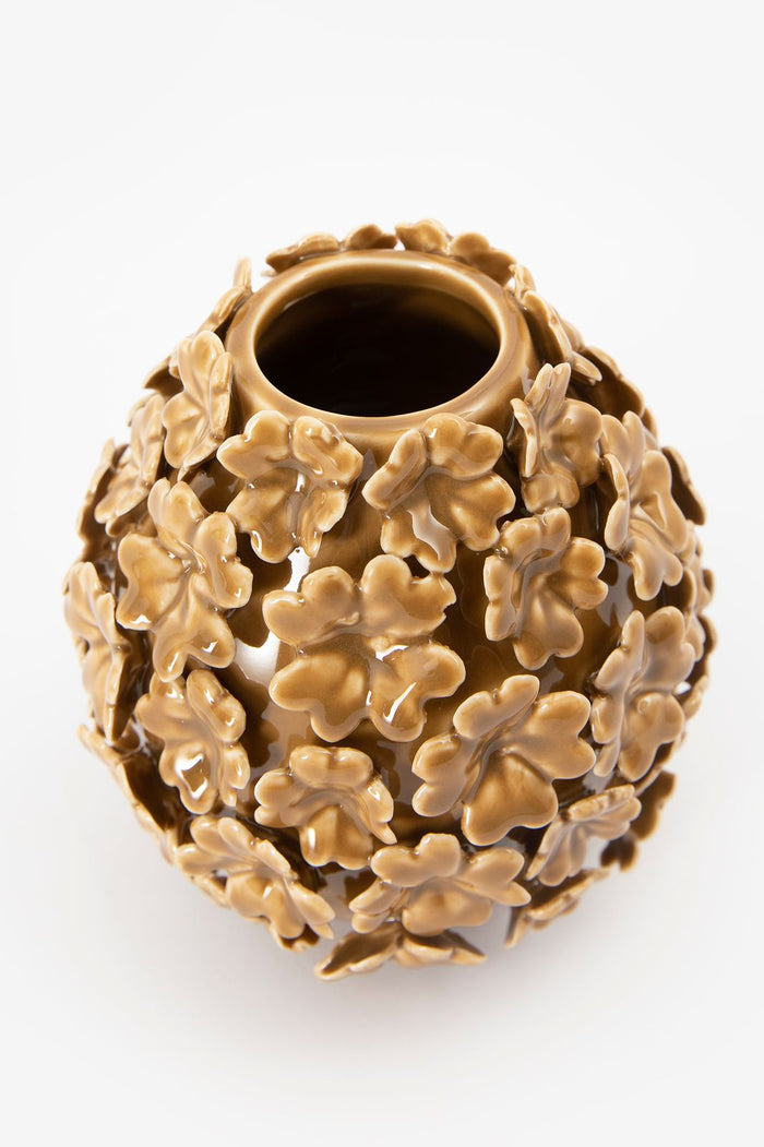 Sissy-Boy Goudbruine vaas met klavertjes