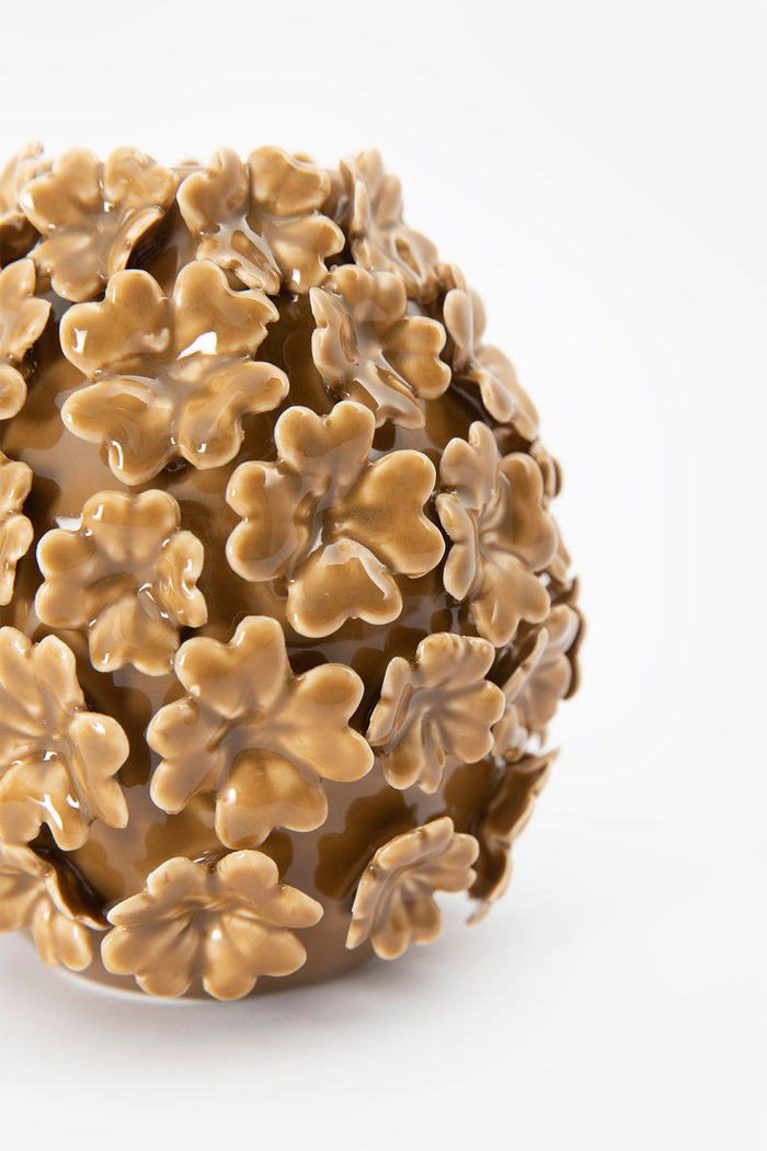 Sissy-Boy Goudbruine vaas met klavertjes