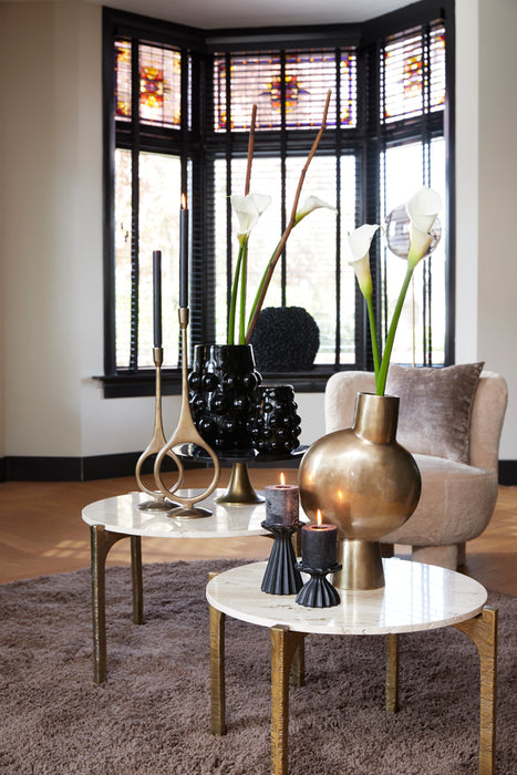 Light & Living Light&living Vaas Ø24x30 cm HAROA glas zwart