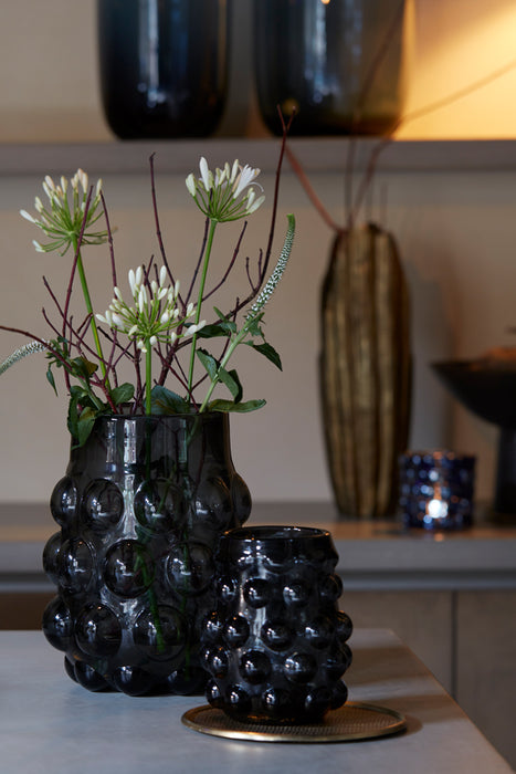 Light & Living Light&living Vaas Ø24x30 cm HAROA glas zwart