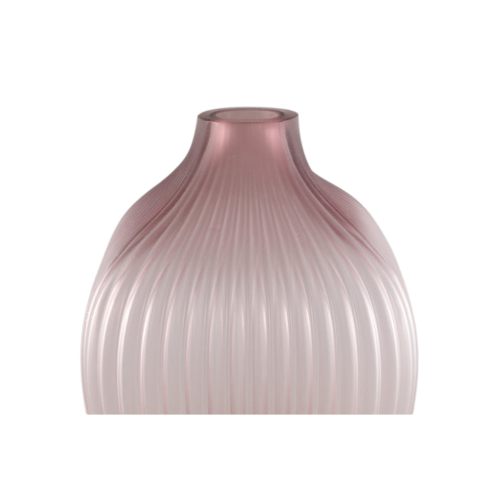 PTMD Halde Light Purple solid glass vase ribbed high