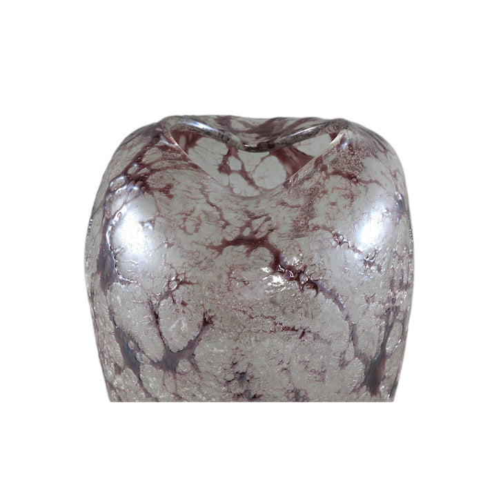 PTMD Michellee Purple solid glass vase round smoke L