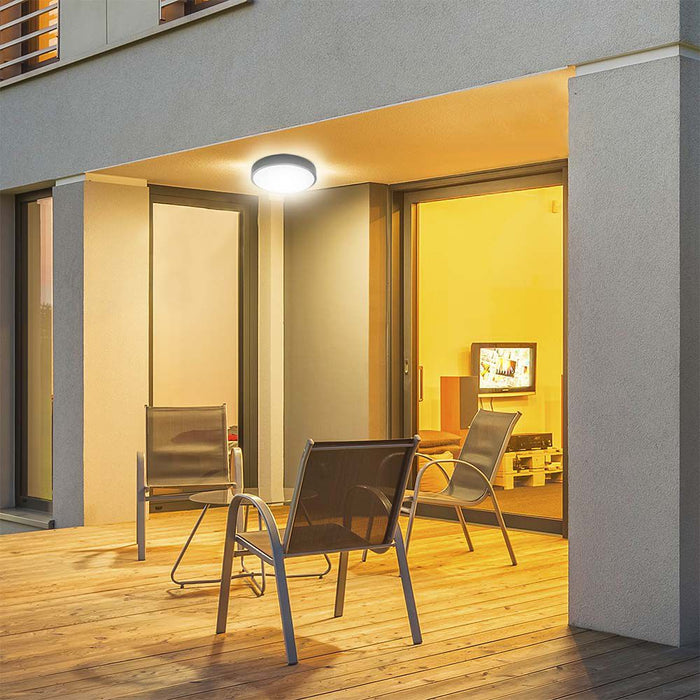 V-TAC VT-8618B-RD LED ronde plafonnière - Zwart - 225mm - IP44 - 18W