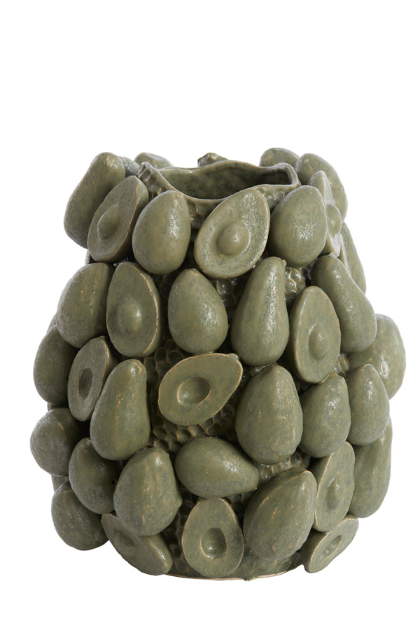 Light&living Vaas deco Ø33x37,5 cm AVOCADO keramiek olijf groen