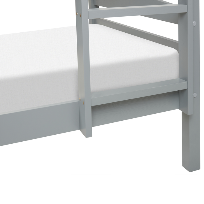 Beliani - REGAT - Stapelbed - Grijs - 90 x 200 - Grenenhout