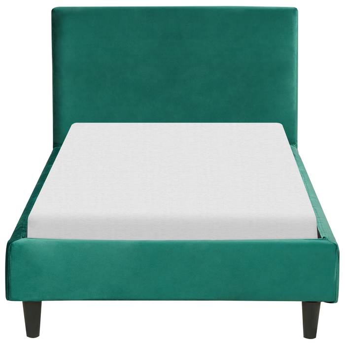 Beliani-FITOU -Eenpersoonsbed-Donkergroen-90 x 200 cm-Fluweel
