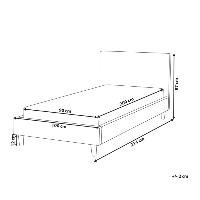 Beliani-FITOU -Eenpersoonsbed-Donkergroen-90 x 200 cm-Fluweel