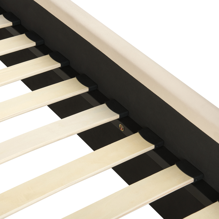 Beliani - VALOGNES - Tweepersoonsbed - Taupe - 180 x 200 cm - Fluweel