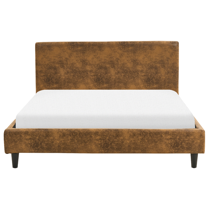 Beliani - FITOU - Tweepersoonsbed - Bruin - 140 x 200 cm - Kunstleer