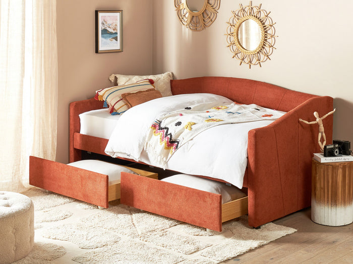 Beliani - VITTEL - Bed met opberger - Rood - Polyester