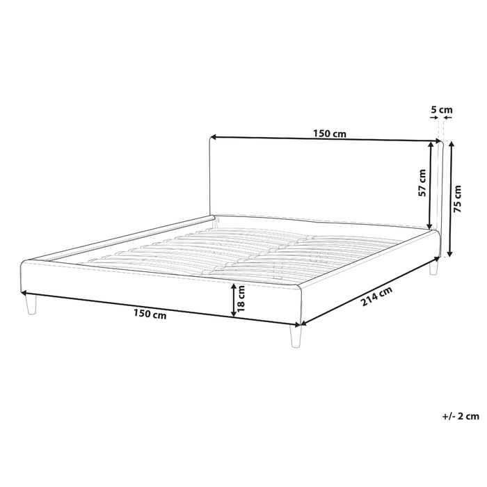 Beliani - FITOU - Bekleding bed - Bruin - 140 x 200 cm - Kunstleer