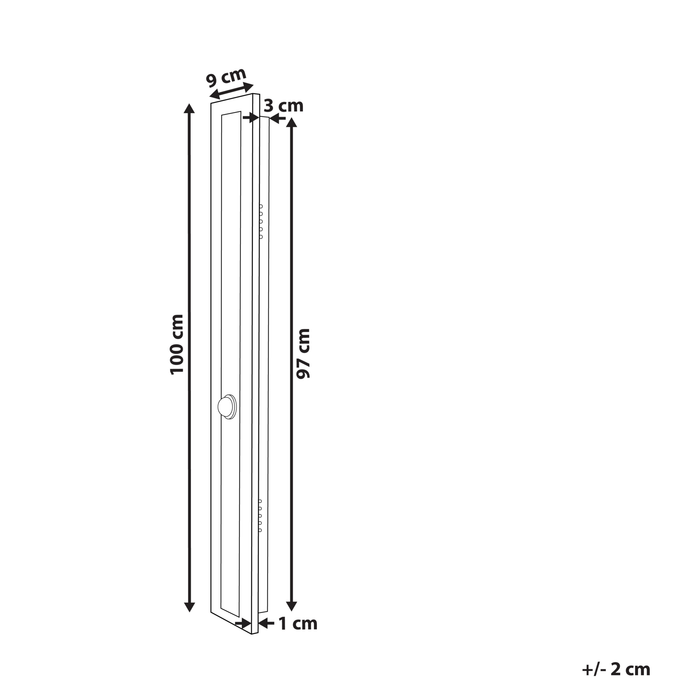 Beliani - SAVANE - Wandlamp - Zwart - 100 cm - Staal