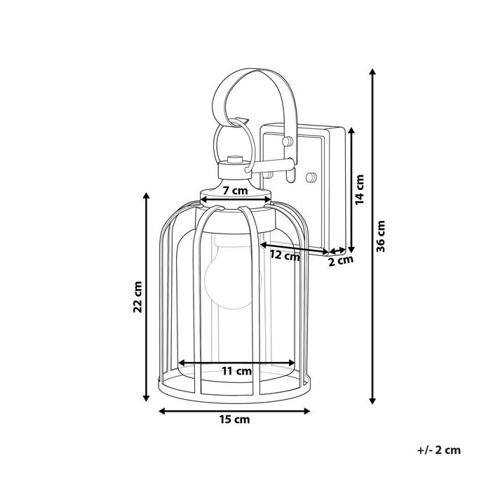 Beliani - WOOLER - Wandlamp - Zwart - Ijzer
