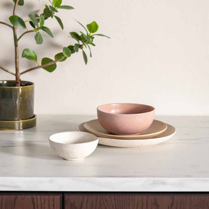 by fonQ Mixed Ceramics Ontbijtborden 4st. - Ø 22 cm - Zand