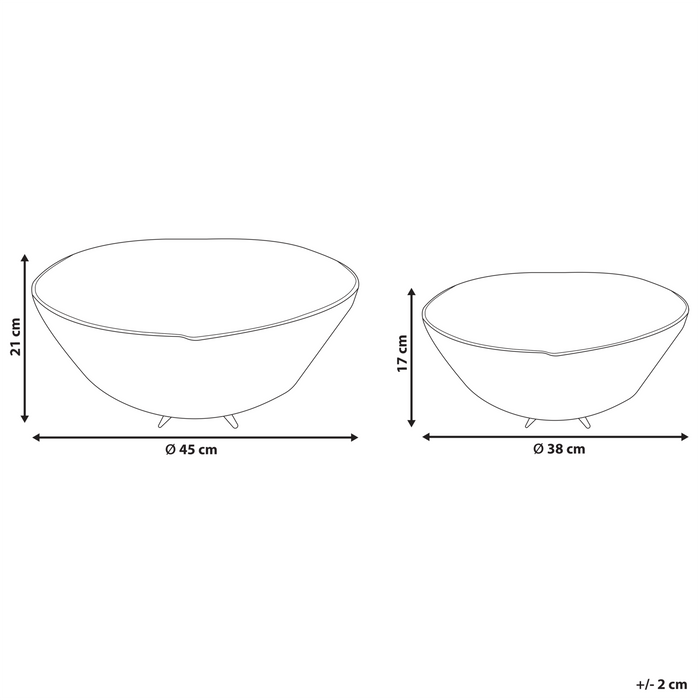 Beliani - KRUKUT - Decoratieve schalen set van 2 - Zwart - Aluminium