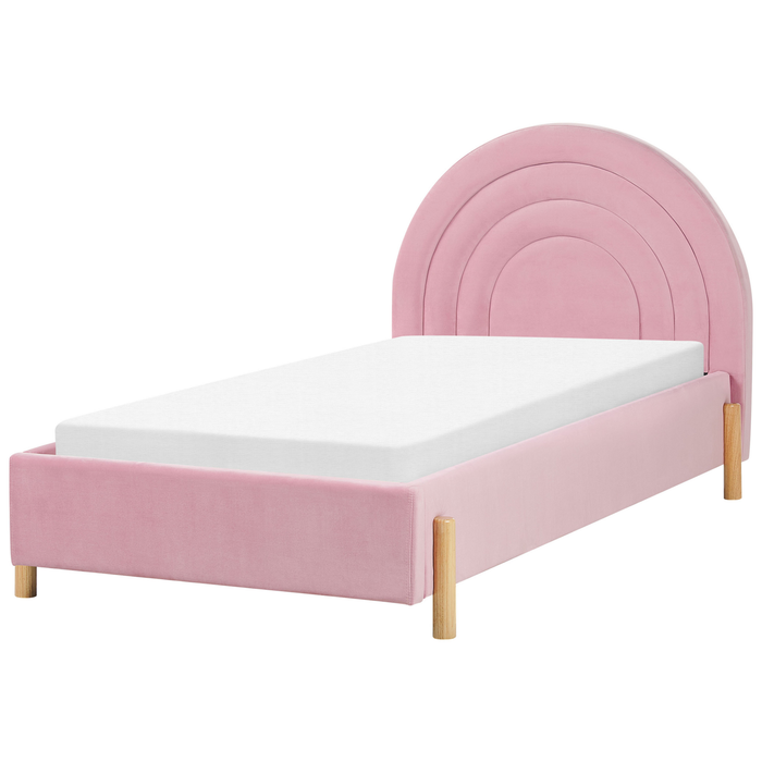 Beliani - ANET - Bed - Roze - 90 x 200 cm - Fluweel