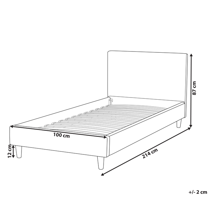 Beliani - FITOU - Bekleding bed - Roze - 90 x 200 cm - Fluweel