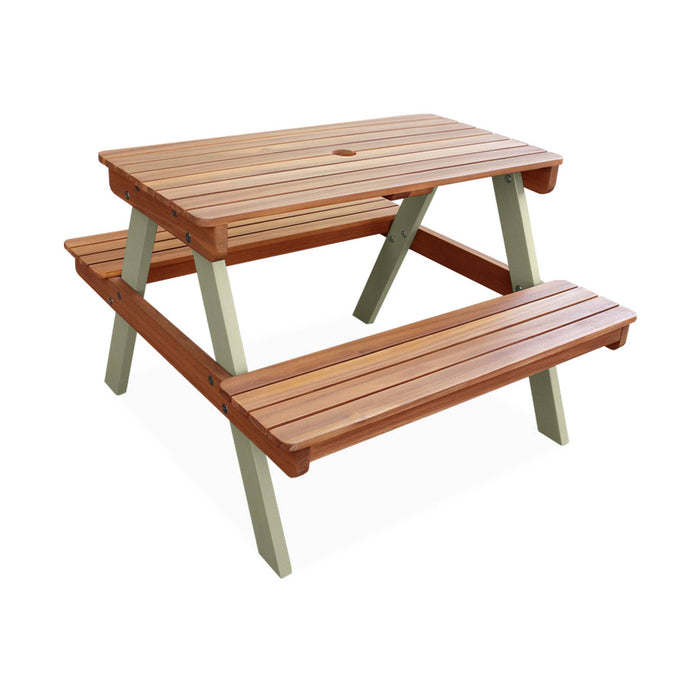 sweeek - Houten picknicktafel voor kinderen, 2 zitplaatsen