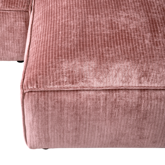 by fonQ Chunky Chaise Longue Rechts - Rib - Oud Roze