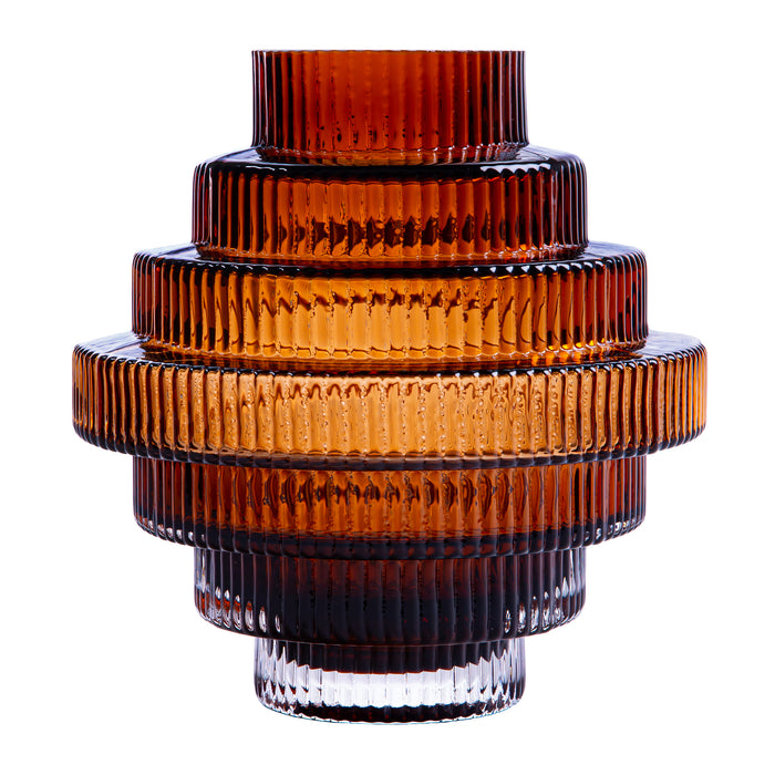 QUVIO Vaas - Glas - Bruin - Maat S