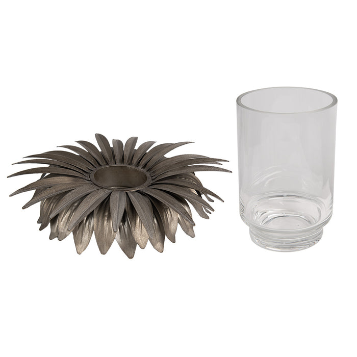 Clayre & Eef Waxinelichthouder Bloem Ø 41x20 cm Goudkleurig IJzer