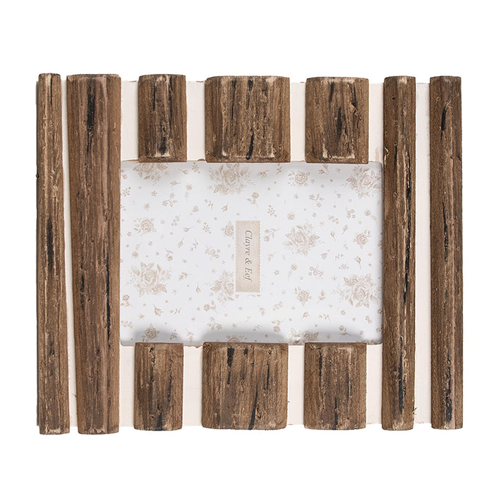 Clayre & Eef Fotolijst 13x18 cm Bruin Hout Glas Rechthoek Fotokader