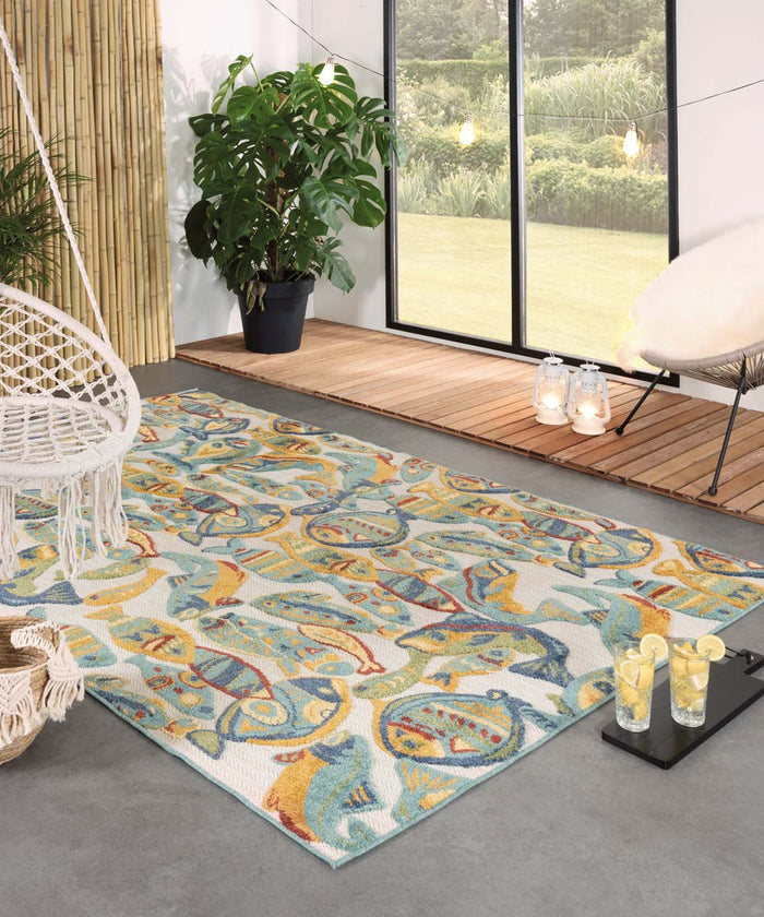 Boho&me Buitenkleed visjes - Verano multi - 200x300 cm