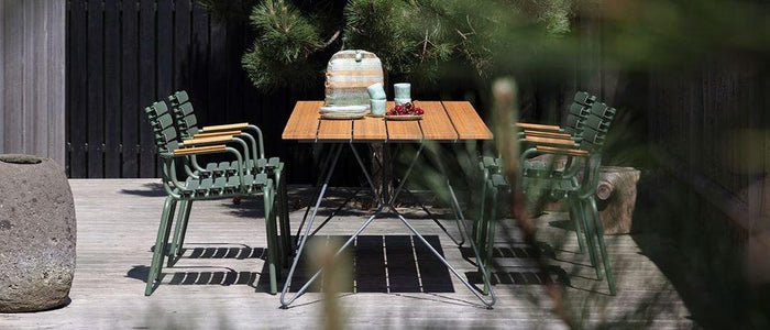 ReClips tuinstoel met bamboe armleuningen zwart