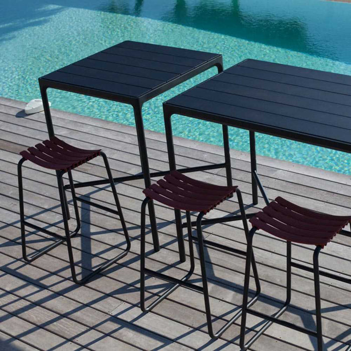 Four statafel buiten 160x90 bamboe, zwart onderstel