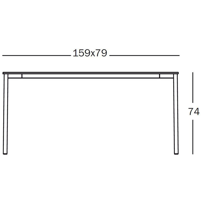 Striped Tavolo tuintafel rechthoek 159x79 wit