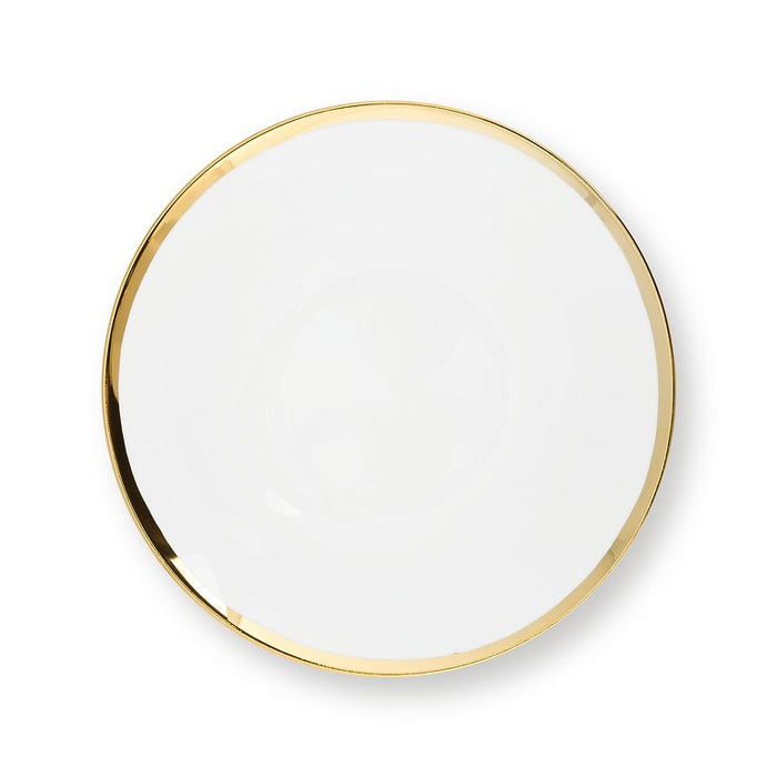 vtwonen Kommen - Set van 4 - Wit|Goud - Porselein - Ø 15cm